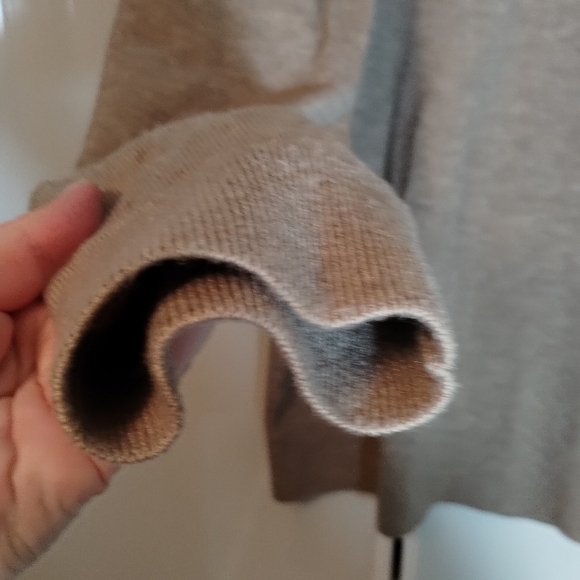 Theory Khaki 79%Merino Wool Sweater Sz L - Picture 7 of 9